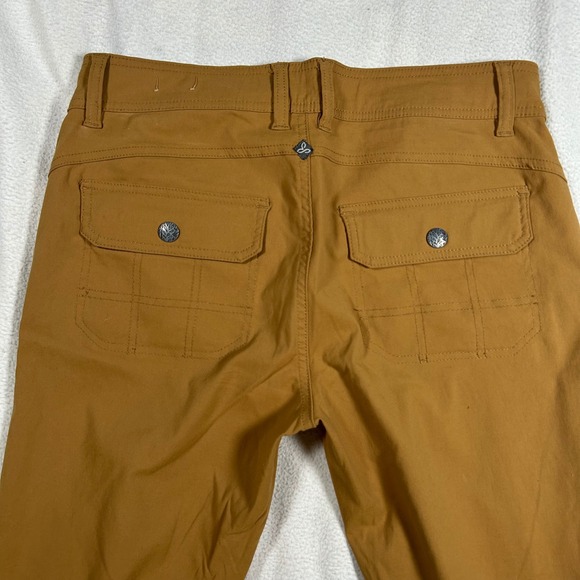 Prana Halle Hiking Pants Womens 8 Regular Brown Ochre Stretch Zion Roll Up Leg - Picture 6 of 9